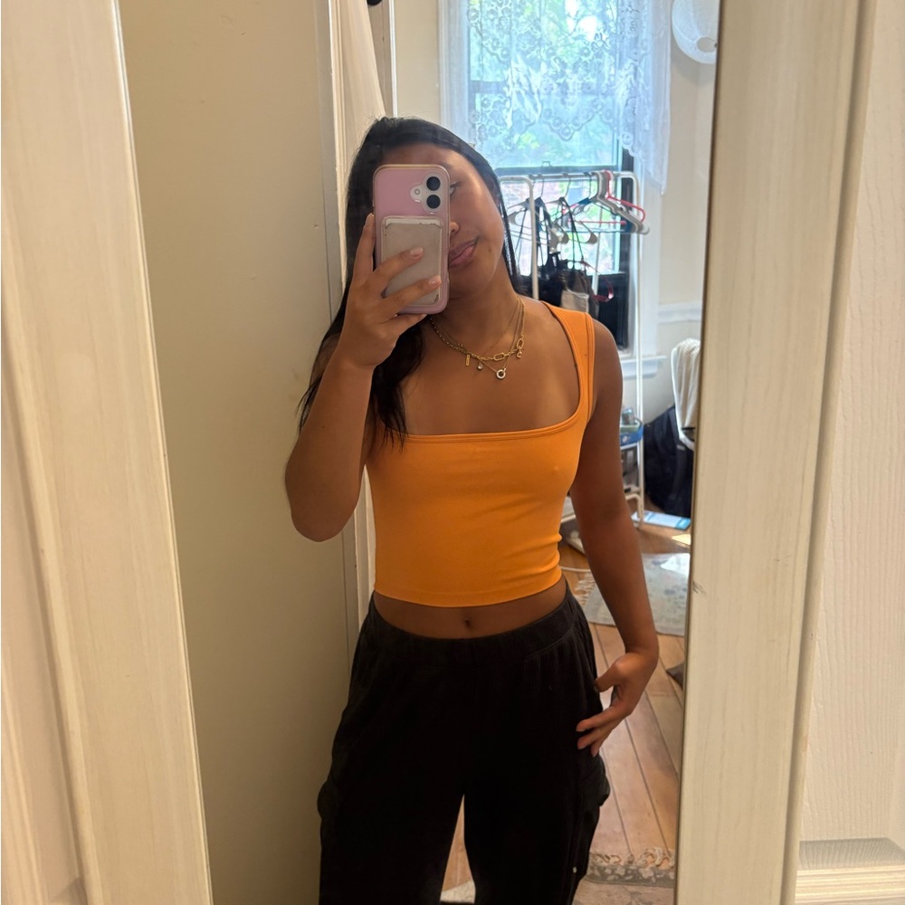 Orange Sleeveless Crop Top